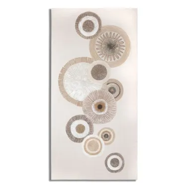 OBRAZ NA PŁÓTNIE CIRCLY Z WSTAWKAMI -A- 50X3,2X100 cm